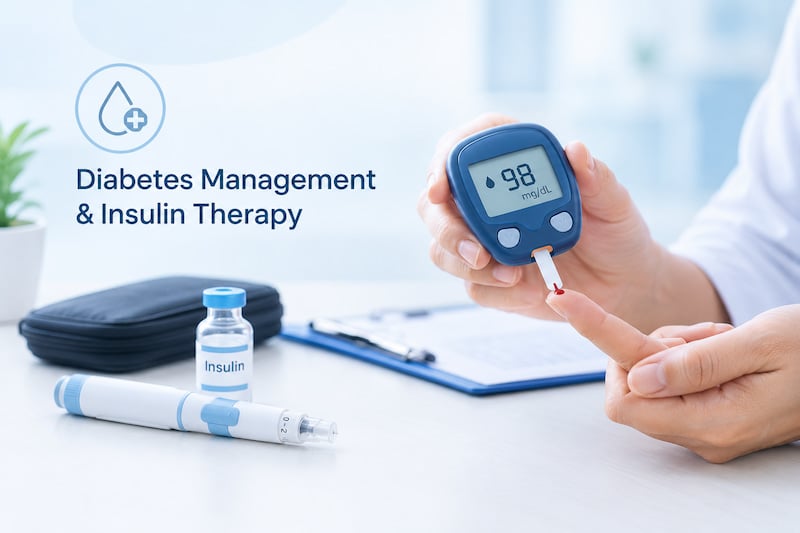 Glucometer and insulin pen for diabetes management